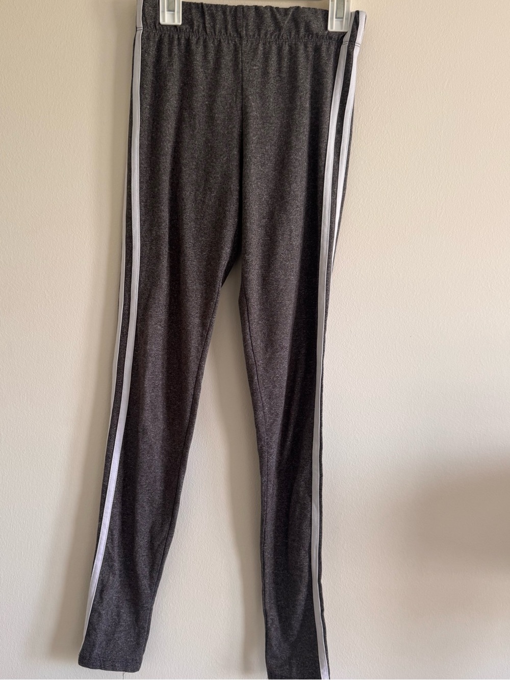 Charcoal Gray Side-Stripe Leggings